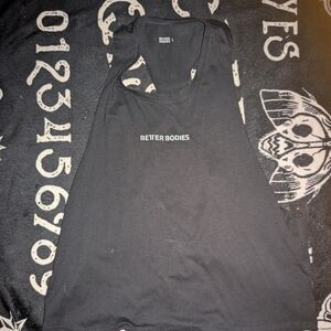 BETTER BODIES Black Muscle Tank with White Logo